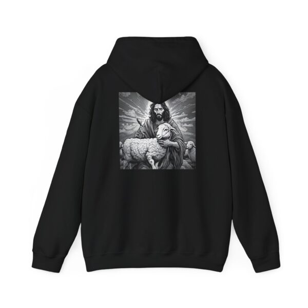 Luke 15:4 Men's Black Hoodie - Image 3