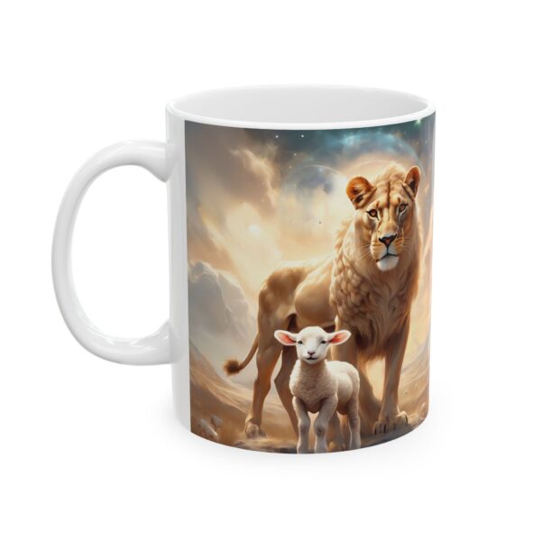 Lioness and Lamb Ceramic Mug – Symbol of Strength and Peace - Image 3