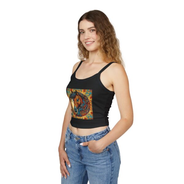 Midnight Mustang: Women's Spaghetti Strap Tank Top - Image 4