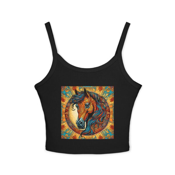 Midnight Mustang: Women's Spaghetti Strap Tank Top