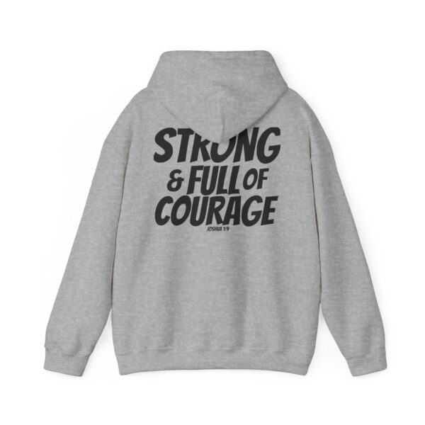 Strong and Full of Courage Men's Sweatshirt – Inspired by Joshua 1:9 - Image 2